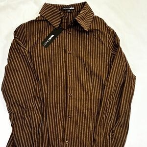 Mira Striped Poplin Shirt - Brown